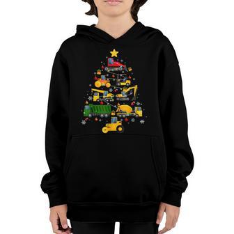 Construction Excavator Christmas Tree For Boys Girls Toddler Youth Hoodie - Thegiftio UK