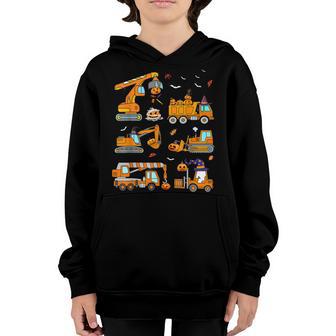 Construction Vehicle Halloween Crane Truck Pumpkin Boys Kid Youth Hoodie - Thegiftio UK
