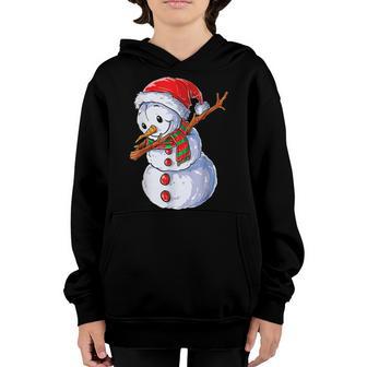 Cool Dabbing Snowman Santa Christmas Funny Xmas Boys Gifts Youth Hoodie - Thegiftio UK