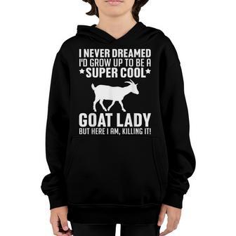 Cool Goat Design For Women Girls Farmer Farming Goat Lover Youth Hoodie - Thegiftio UK
