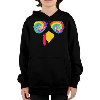 Cool Turkey Face With Sunglasses Funny Thanksgiving For Boys V3 Youth Hoodie - Thegiftio UK