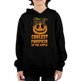 Coolest Pumpkin In The Patch Funny Halloween Kids Boys Men V2 Youth Hoodie - Thegiftio UK