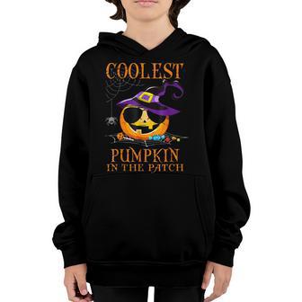 Coolest Pumpkin In The Patch Halloween Boys Girls Kids V5 Youth Hoodie - Thegiftio UK