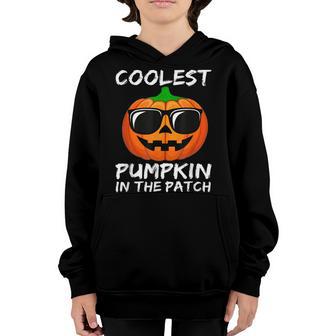 Coolest Pumpkin In The Patch Halloween Boys Girls Men V18 Youth Hoodie - Thegiftio UK