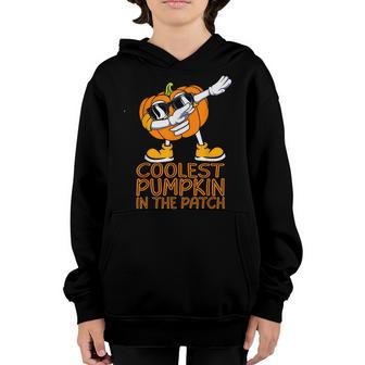 Coolest Pumpkin In The Patch Halloween Jackolantern Kid Boy Youth Hoodie - Thegiftio UK