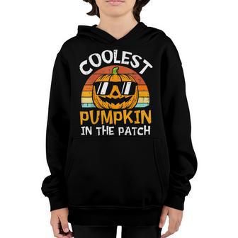 Coolest Pumpkin In The Patch Halloween Toddler Boys Kids V3 Youth Hoodie - Thegiftio UK