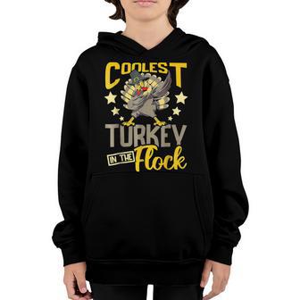 Coolest Turkey In The Flock Funny Toddler Boys Thanksgiving Youth Hoodie - Thegiftio UK