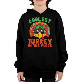 Coolest Turkey In The Flock Thanksgiving Boys Mens Youth Hoodie - Thegiftio UK