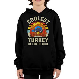 Coolest Turkey In The Flock Toddler Boys Kids Thanksgiving V2 Youth Hoodie - Thegiftio UK