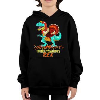 Coolest Turkey Trex Dinosaur Happy Thanksgiving Boys Funny V3 Youth Hoodie - Thegiftio UK