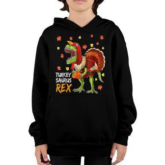 Coolest Turkey Trex Dinosaur Happy Thanksgiving Boys Youth Hoodie - Thegiftio UK