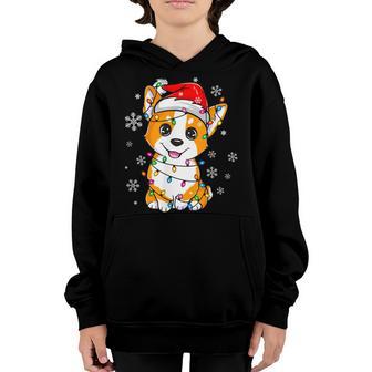 Corgi Santa Christmas Tree Lights Xmas Kids Men Women Youth Hoodie - Thegiftio UK