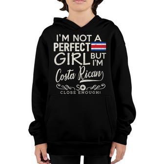Costa Rica Flag Girl Costa Rican Pride Souvenir Funny Youth Hoodie - Thegiftio UK