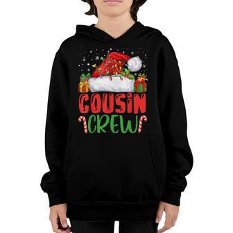 Cousin Crew Christmas Santa Hat Lights Xmas Kids Boys Girls V2 Youth Hoodie - Thegiftio UK