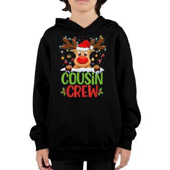 Cousin Crew Santa Hat Reindeer Christmas For Kids Boys Girls Youth Hoodie - Thegiftio UK