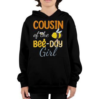 Cousin Of Bee Day Girl Floral Family Hive Party Birthday Youth Hoodie - Thegiftio UK