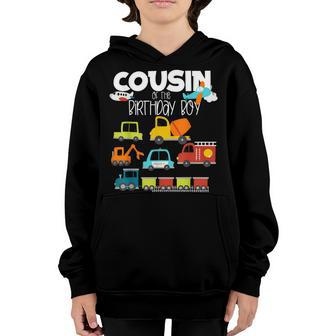Cousin Of The Birthday Boy Family Matching Train Fire Truck Youth Hoodie - Seseable