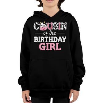 Cousin Of The Birthday Girl Farm Cow Brother Siste 1St Youth Hoodie - Thegiftio UK