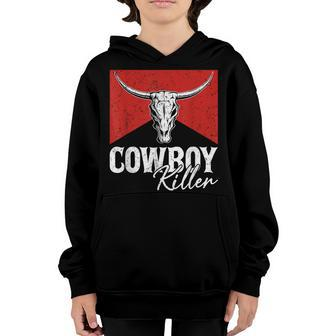 Cowboy Killers Bull Skull Howdy Punchy Western Country Music Youth Hoodie | Mazezy AU