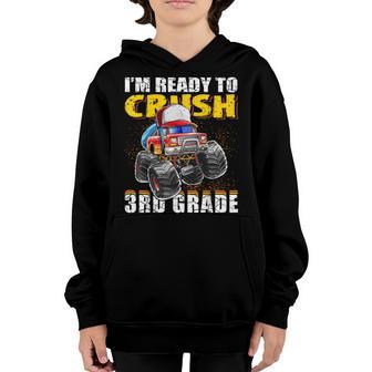 Crush 3Rd Grade Monster Truck Backpack Back To School Boys Youth Hoodie - Thegiftio UK