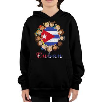 Cuba Kids Cubanita Hispanic Heritage Cuban Flag Pride Youth Hoodie - Thegiftio UK