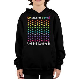 Cute 100 Days Of School And Still Loving It Hearts 100Th Day V3 Youth Hoodie - Thegiftio UK