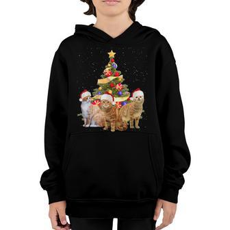 Cute Cat Christmas Tree Cat Lover Xmas Cat Mom Women Kids Youth Hoodie - Thegiftio UK