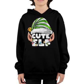 Cute Elf Matching Family Christmas Elf Costume Gift For Kids Youth Hoodie - Thegiftio UK
