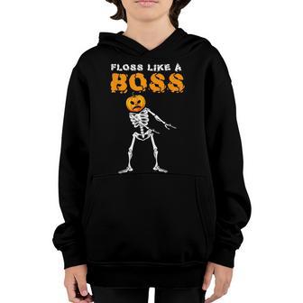 Cute Floss Like A Boss Skeleton Halloween Boys Girls Kids V2 Youth Hoodie - Thegiftio UK