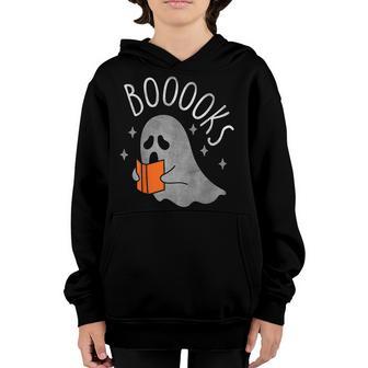 Cute Ghost Book Reading Teacher School Funny Halloween 2022 V4 Youth Hoodie - Thegiftio UK