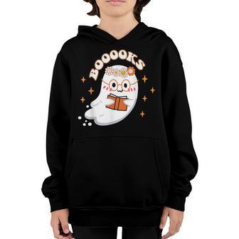 Cute Ghost Book Reading Teacher School Funny Halloween 2022 V5 Youth Hoodie - Thegiftio UK
