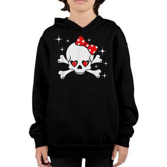 Cute Girl Skull Crossbones Pirate Youth Hoodie - Thegiftio UK