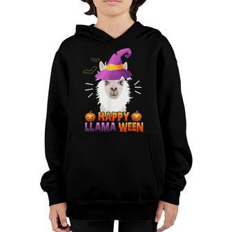 Cute Happy Llamaween Llama Halloween Costume Kids Boys Girls Youth Hoodie - Thegiftio UK