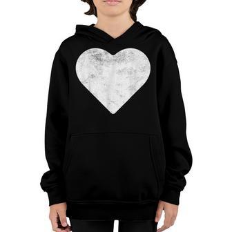 Cute Heart Valentines Day Vintage Distressed Red Women Girls Youth Hoodie - Thegiftio UK