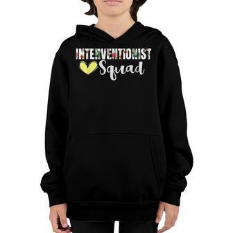 Cute Interventionist Squad Floral Back To School Teacher Youth Hoodie - Thegiftio UK