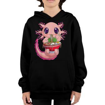 Cute Kawaii Anime Axolotl Japanese Ramen Noodles Gift Girls Youth Hoodie - Thegiftio UK