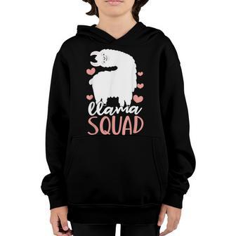 Cute Llama Squad Heart Funny Gifts For Girls Ns Animal Youth Hoodie - Thegiftio UK