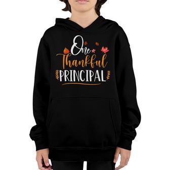 Cute One Thankful School Principal Fall Thanksgiving Youth Hoodie - Thegiftio UK