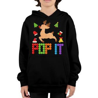 Cute Pop It Reindeer Fidget Toy Christmas For Kids Boys Girl Youth Hoodie - Thegiftio UK