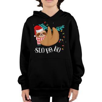 Cute Sloth Christmas Slo Ho Ho Sloth Lover Gifts Women Kids Youth Hoodie - Thegiftio UK