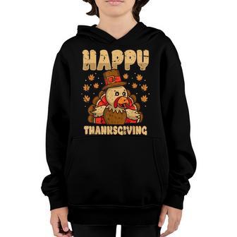 Cute Thanksgiving Outfit For Boys Kids Family Happy Turkey Youth Hoodie - Thegiftio UK