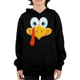 Cute Turkey Face - Funny Thanksgiving Turkey For Boys Girls Youth Hoodie - Thegiftio UK