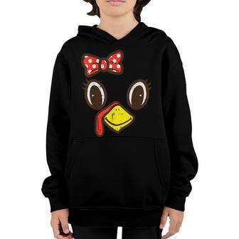 Cute Turkey Face Ribbon Thanksgiving Kid Toddler Girls Women Youth Hoodie - Thegiftio UK