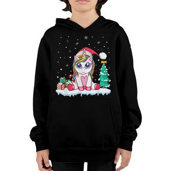 Cute Unicorn Christmas Kids Girls Women Xmas Christmas Youth Hoodie - Thegiftio UK