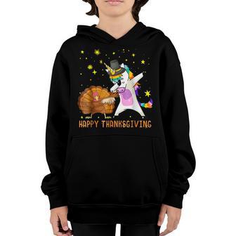 Cute Unicorn Funny Thanksgiving Girl Pilgrim Hat Cool Turkey Youth Hoodie - Thegiftio UK