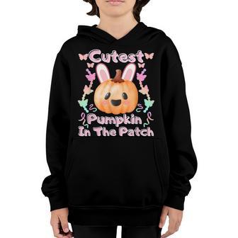 Cutest Pumpkin In The Patch Funny Halloween Costume For Kids Youth Hoodie - Thegiftio UK