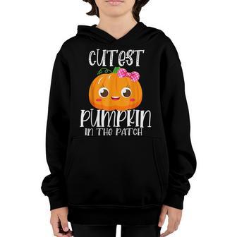 Cutest Pumpkin In The Patch Funny Halloween Costume Kids V2 Youth Hoodie - Thegiftio UK