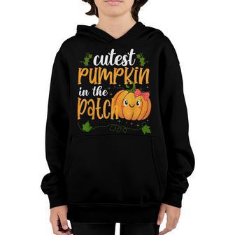 Cutest Pumpkin In The Patch Halloween Fall Girls Toddlers Youth Hoodie - Thegiftio UK