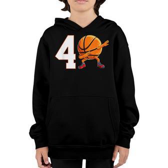 Dabbing 4Th Birthday Basketball Boy 4 Years Old Boy Son Youth Hoodie - Thegiftio UK