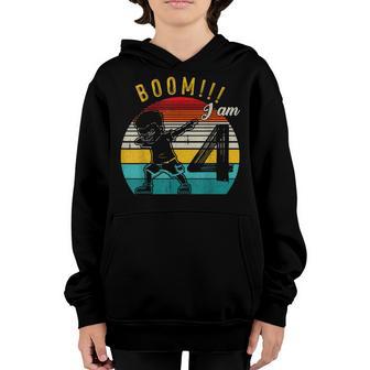 Dabbing Birthday 4 Years Old Birthday Outfit Boys Youth Hoodie - Thegiftio UK